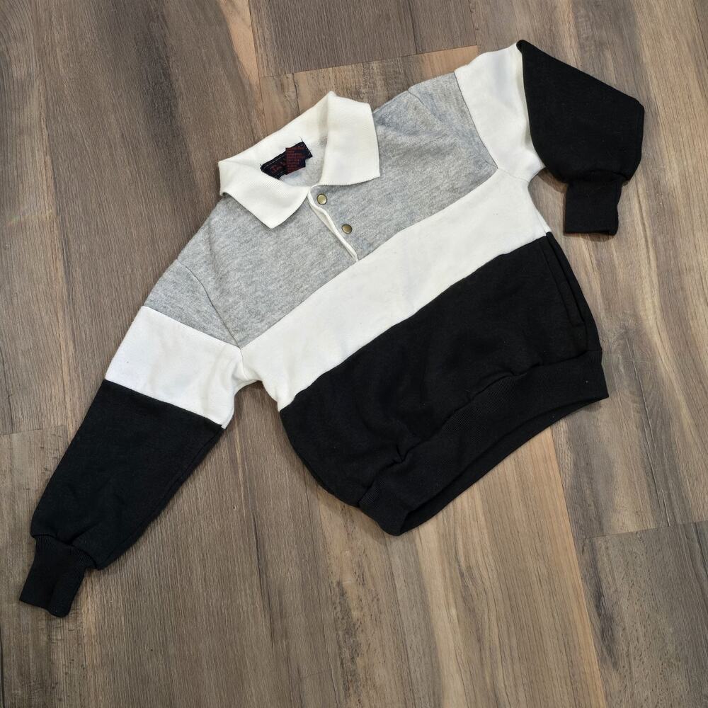 Kids Boys Vintage Crew Neck Hoodie Sweatshirt Lot‎ Blue Gray White USA 80s 90s - Picture 13 of 16